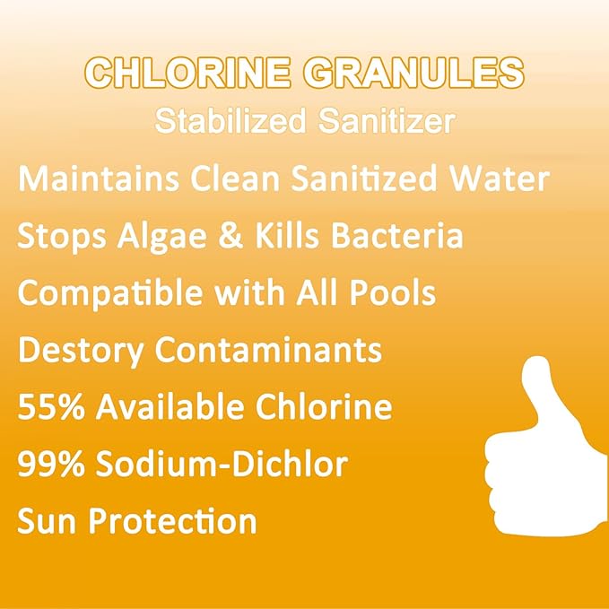 CLEARVIEW Chlorine Granules 2.2 Lbs for Swimming Pools, Pool Chlorine Shock Granular Sanitizer for Spas, Fast Dissolving Chlorinating Granules for Hot Tubs