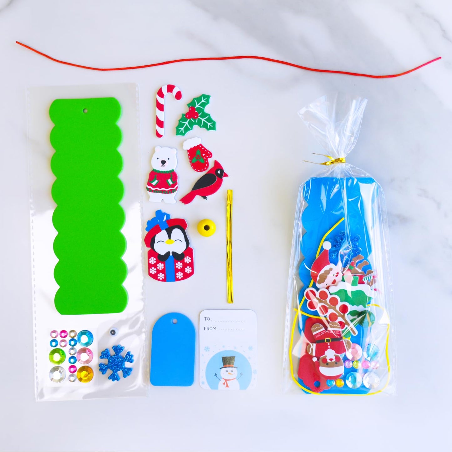 Winlyn 36 Sets Christmas Craft Kits Winter Crafts DIY Holiday Bookmark Ornaments Decorations Art Sets Festive Snowmen Reindeer Foam Stickers Arts and Crafts for Kids Classroom Activities Party Favors