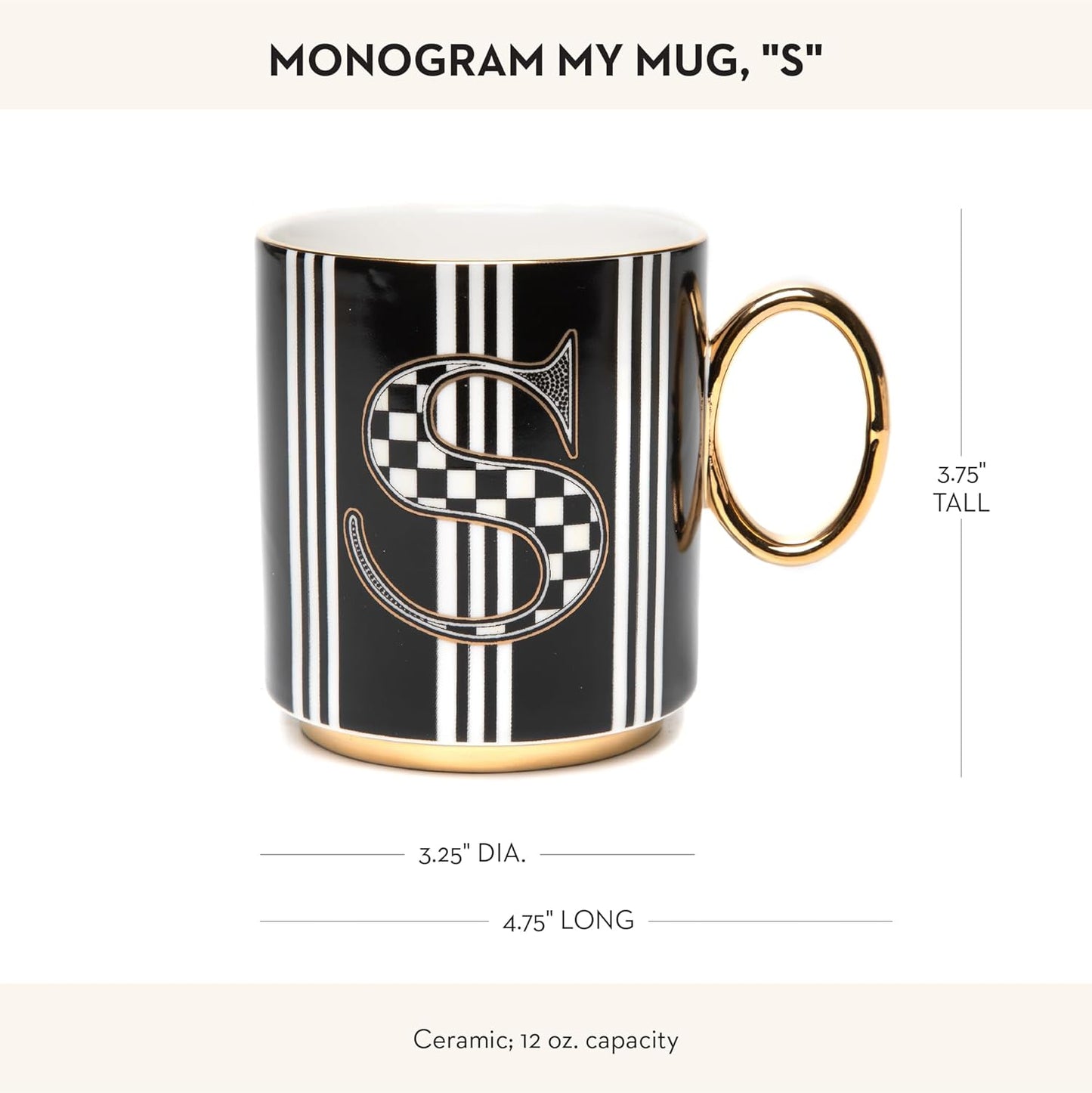 MACKENZIE-CHILDS My Mug, Decorative Ceramic Coffee Mug with Handle, S