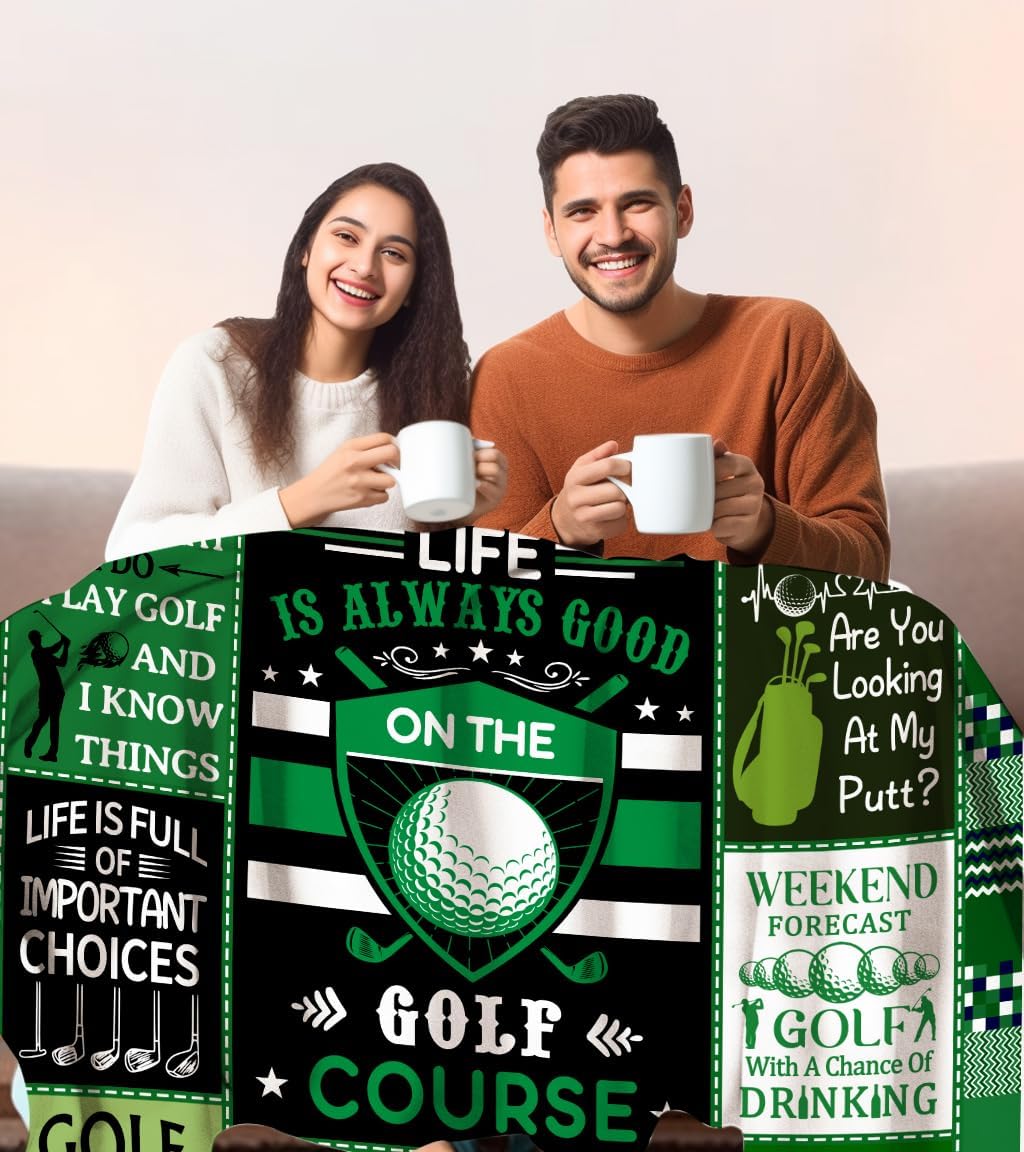 Unique Golf Blanket for Men,Golf Accessories for Men,Funny Golfer Throw Blanket Cool Golfing Gifts Idea for Golfers Men Women Adults Boys 60"X50"