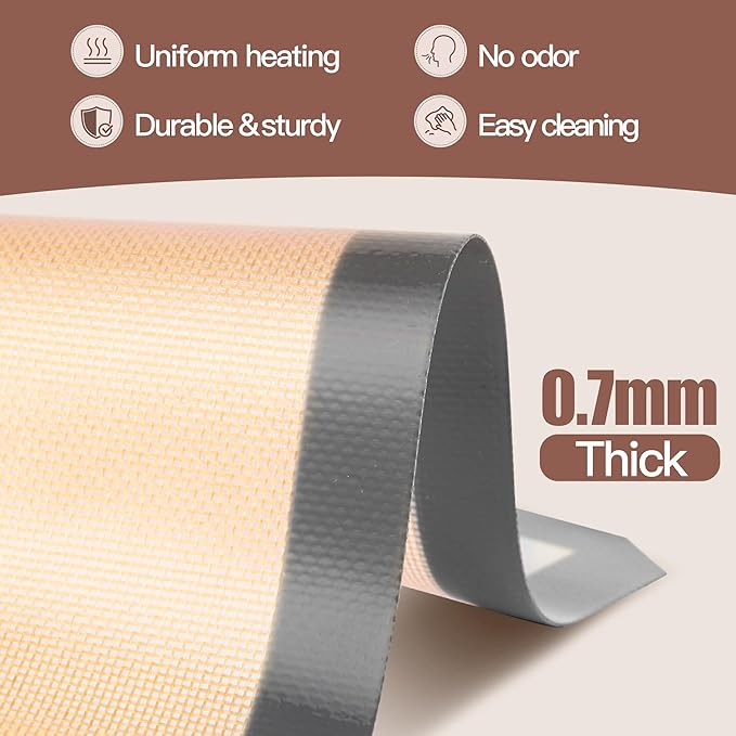 3-Pack Non-Stick Silicone Baking Mat, Food Safe Silicone Mats for Baking Cookies and Macarons - Silicone Baking Sheet(Gray)
