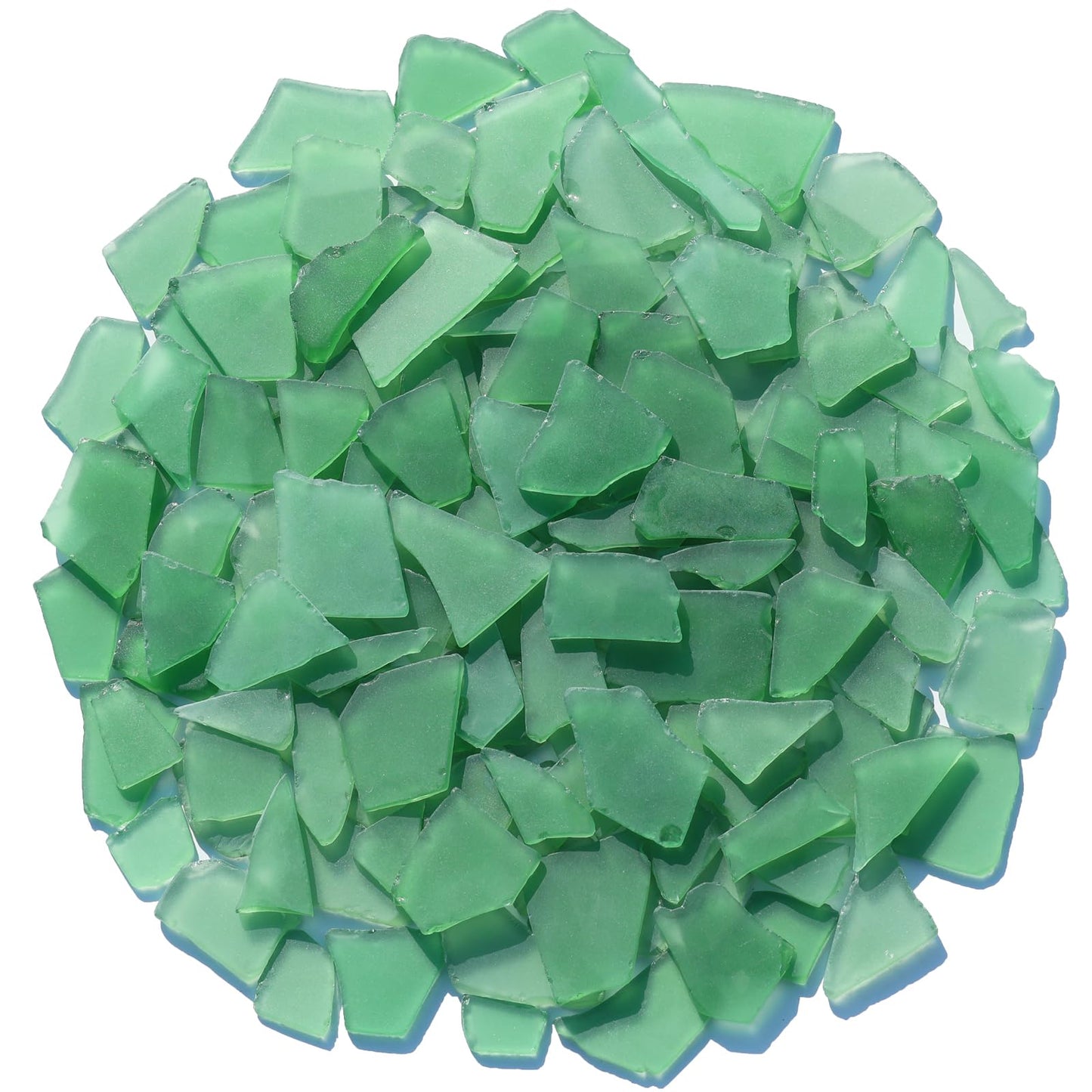 Sea Glass for Crafts - 34oz Green Frosted Seaglass Pieces - Vase Filler and Aquarium Ornament, DIY Craft Supplies for Art, Beach Weddings, and Home Decor