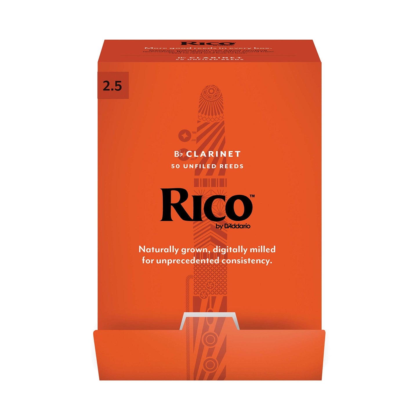 Daddario Woodwinds, Rico Bb Clarinet Reeds, Rca0125-B50, Strength 2.5, 50-Pack
