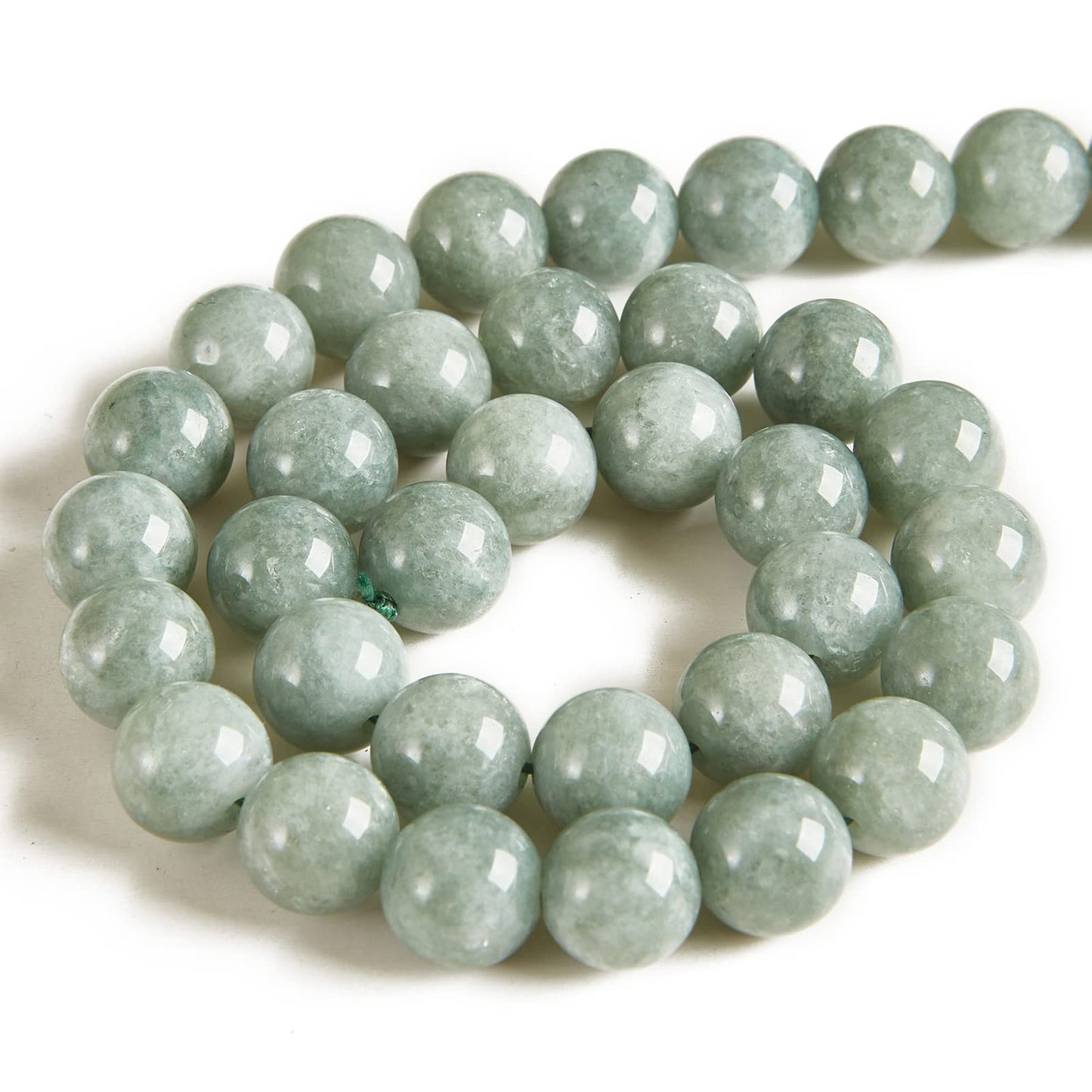60pcs 6mm Burmese Jade Beads Natural Gemstone Beads Round Loose Beads for Jewelry Making