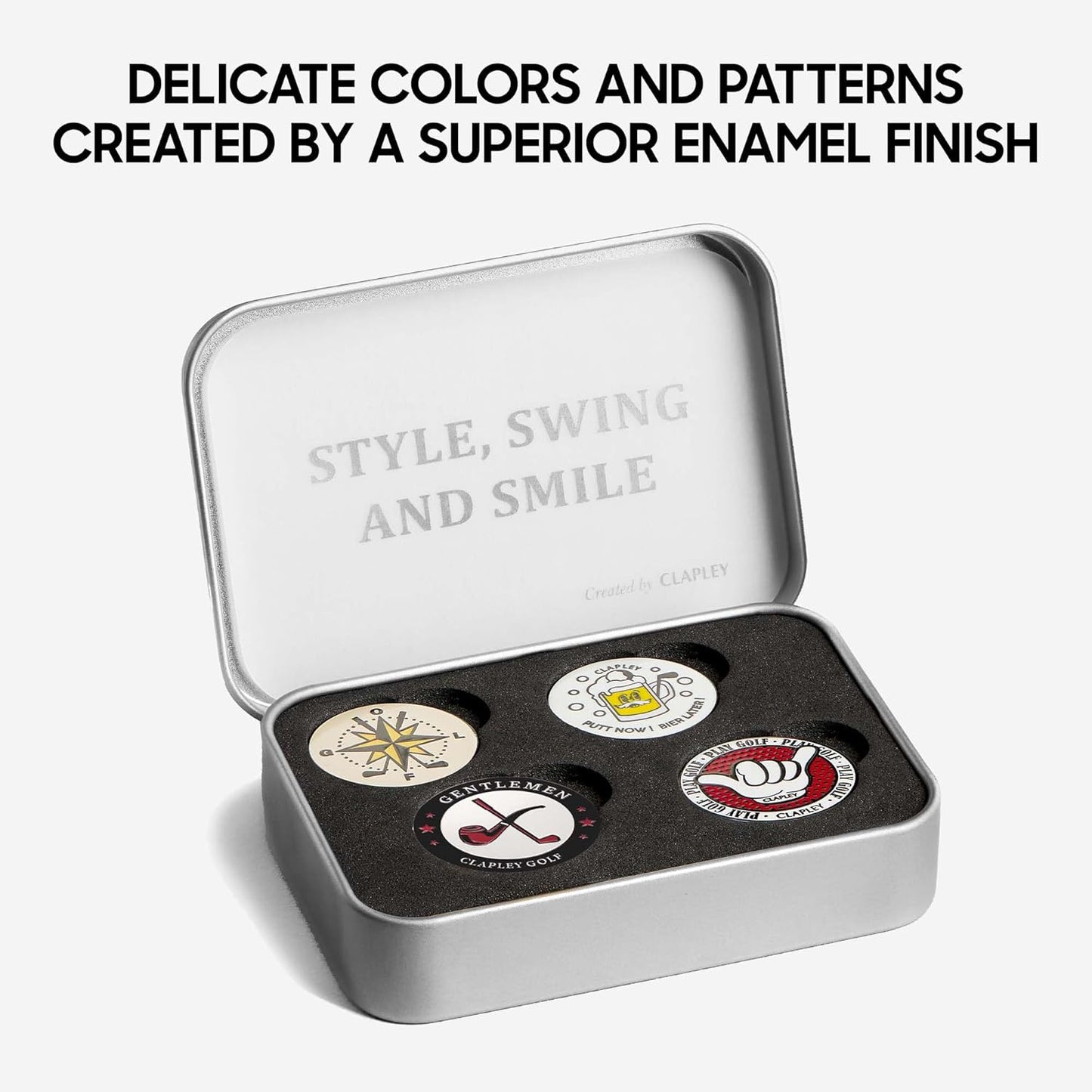 Ball Markers, 0.9 Inch, Made from Stainless Steel and Oven-Cured Enamel; an Essential Accessory for Golfers, Eye-catching and Easy to Spot On The Green, Pack of 4