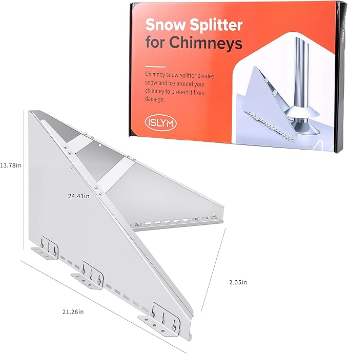 Snow Splitter for Chimneys. Lifetime Protection for 6-8" Wood Stove Chimneys.for Protection Stack Pipes and Chimneys