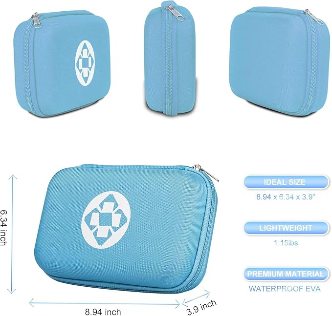 276PCS Small Travel First Aid Kit Supplies for Business, First Aid Kits Backpacking Essentials Items Trauma First Aid Survival Kits for Home Outdoor Adventure, Blue AMORNING
