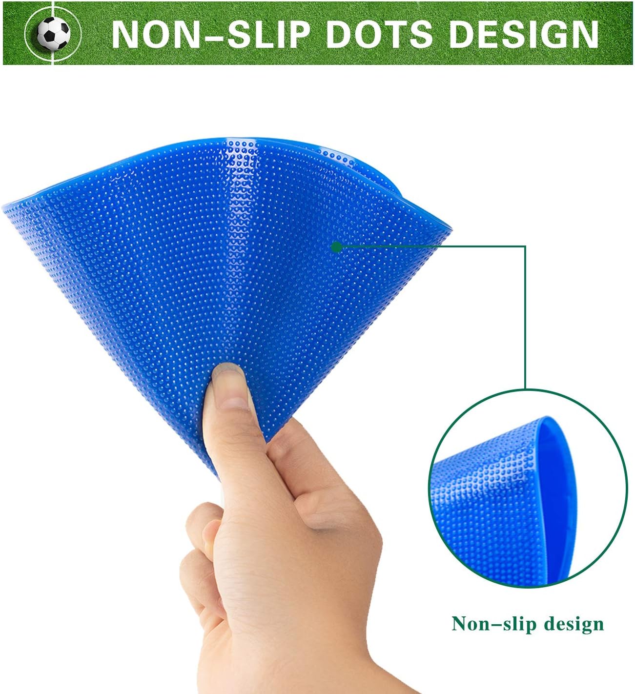 Spot Markers 18 Pcs 9 Inch 10 Inch Non Slip Rubber Agility Markers for Football, Basketball Training Markers,School Activities, Exercise Drills