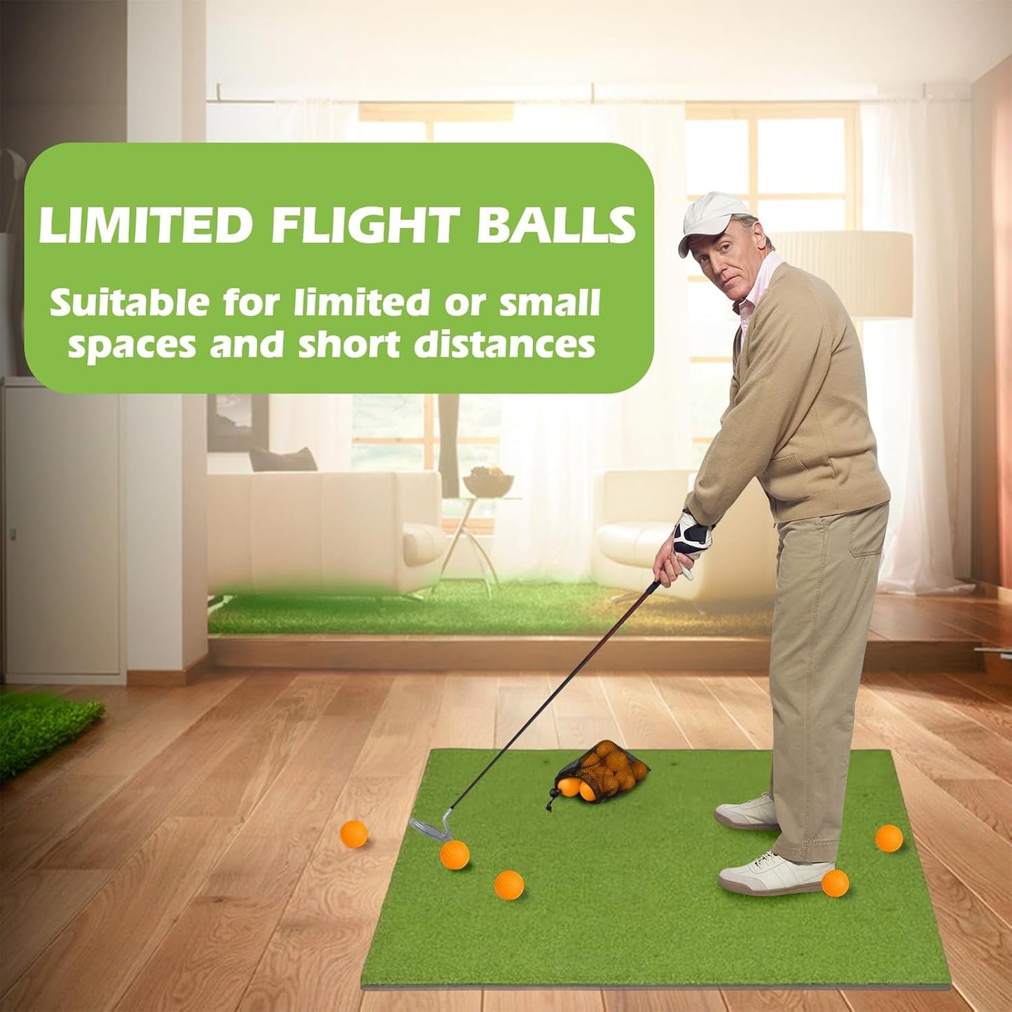 Foam Golf Practice Balls 20 Pack,Realistic Feel and Limited Flight Practice Golf Balls for Backyard,Soft Training Golf Balls for Indoor or Outdoor