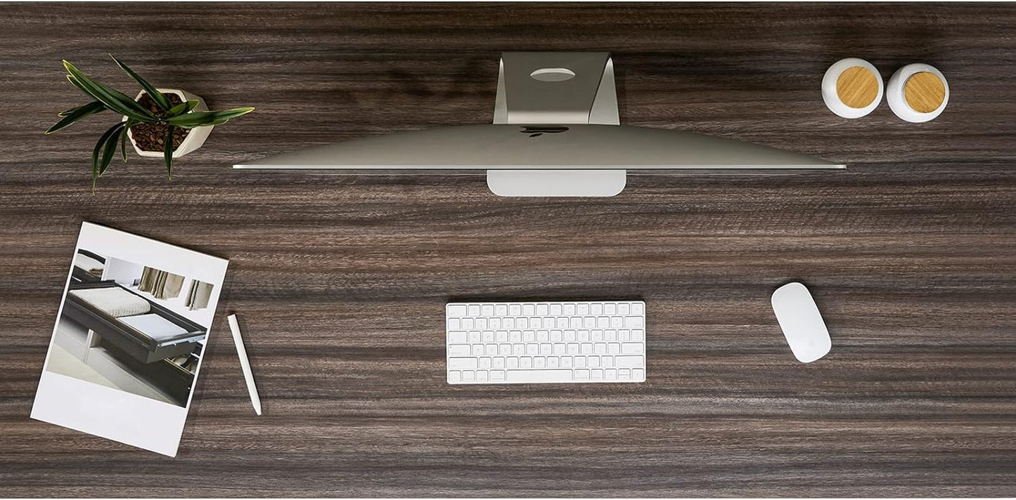 Kaboon Universal Tabletop 55"x23.62" Solid One-Piece Melamine Table Top, Double Desk L-Desk DIY, Home and Office Countertop,Eucalyptus