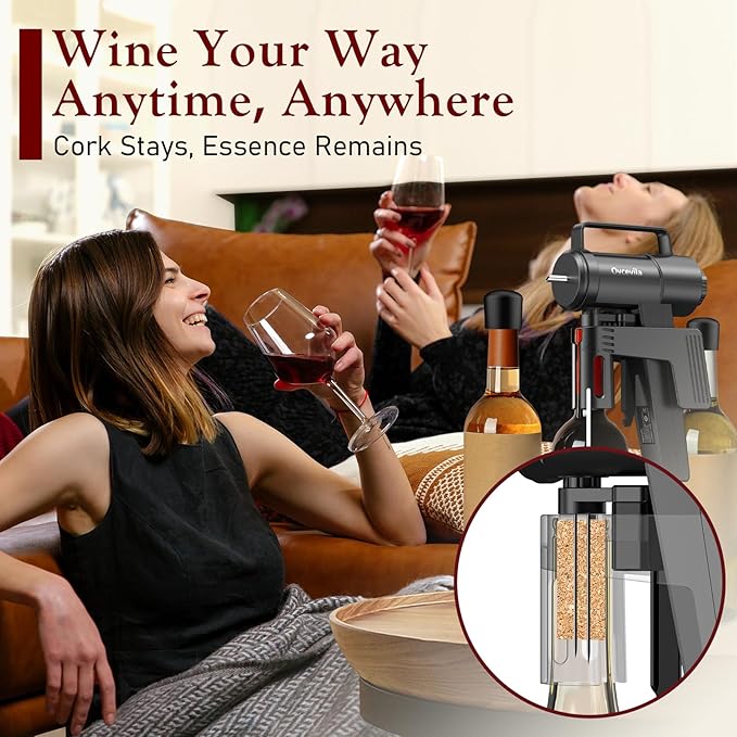 Ultimate Wine Preservation System with Built-In Aerator & Cork-Still Vacuum Tech– Keeps Fresh for 5+ Weeks, Advanced One-Touch Wine Preserver & Saver, No Consumables Needed, Ideal Kit for Connoisseurs