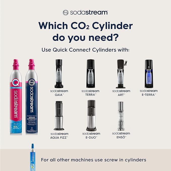 SodaStream Terra Sparkling Water Maker (Misty Blue) with CO2, DWS Bottle and Bubly Drop
