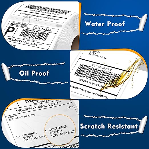 L LIKED 2200 PCS 4"x 6" Thermal Shipping Labels, White Perforated & Strong Adhesive Direct Thermal Labels (220 Labels/Roll), Compatible with DYMO 4XL, Zebra, Rollo,10 Rolls