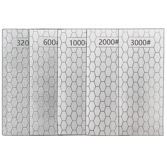 Diamond Sharpening Stone, 5 Pcs Knife Sharpening Stone for Kitchen Sharpening, Diamond Lapping Plate Coarse/Medium/Fine Grit Sharpener, 320/600/1000/2000/3000 Grit