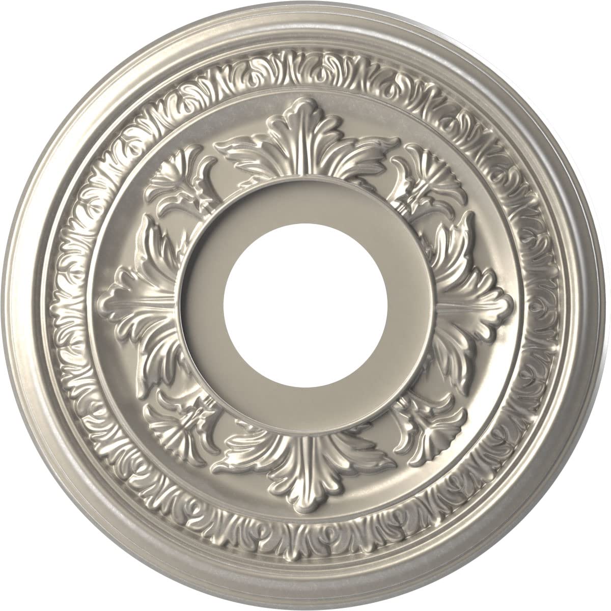 Ekena Millwork Cmp13Babal Baltimore Thermoformed Pvc Ceiling Medallion (Fits Canopies Up To 5 1/4), 13Od X 3 1/2Id X 3/4P, Brigh
