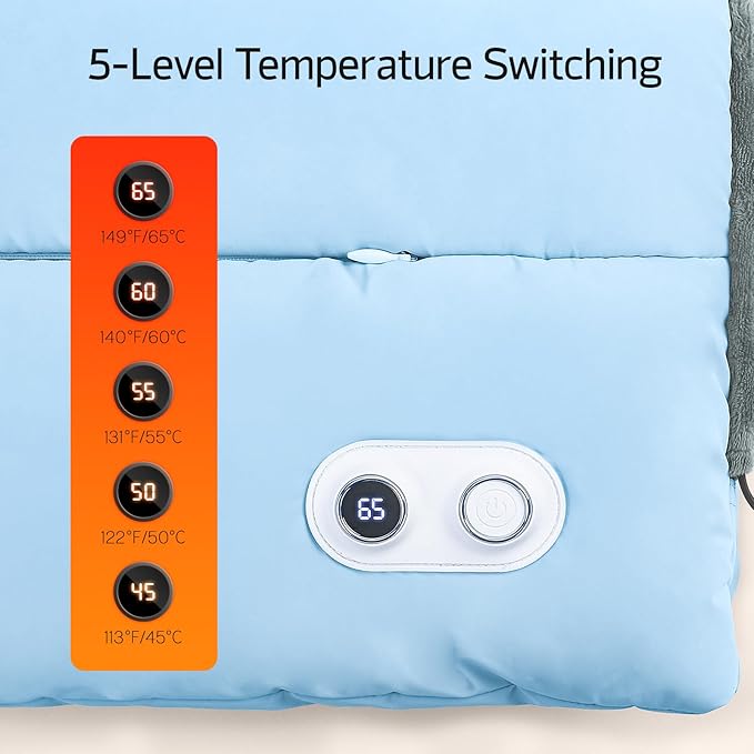 Hand Warmers Rechargeable with 10000mAh Power Bank, Portable Graphene Heated Electric Hand Warmer Pouch, 5 Level Adjustable Temperature for Women, Men, Kids, Hunting, Camping & Xmas Gifts