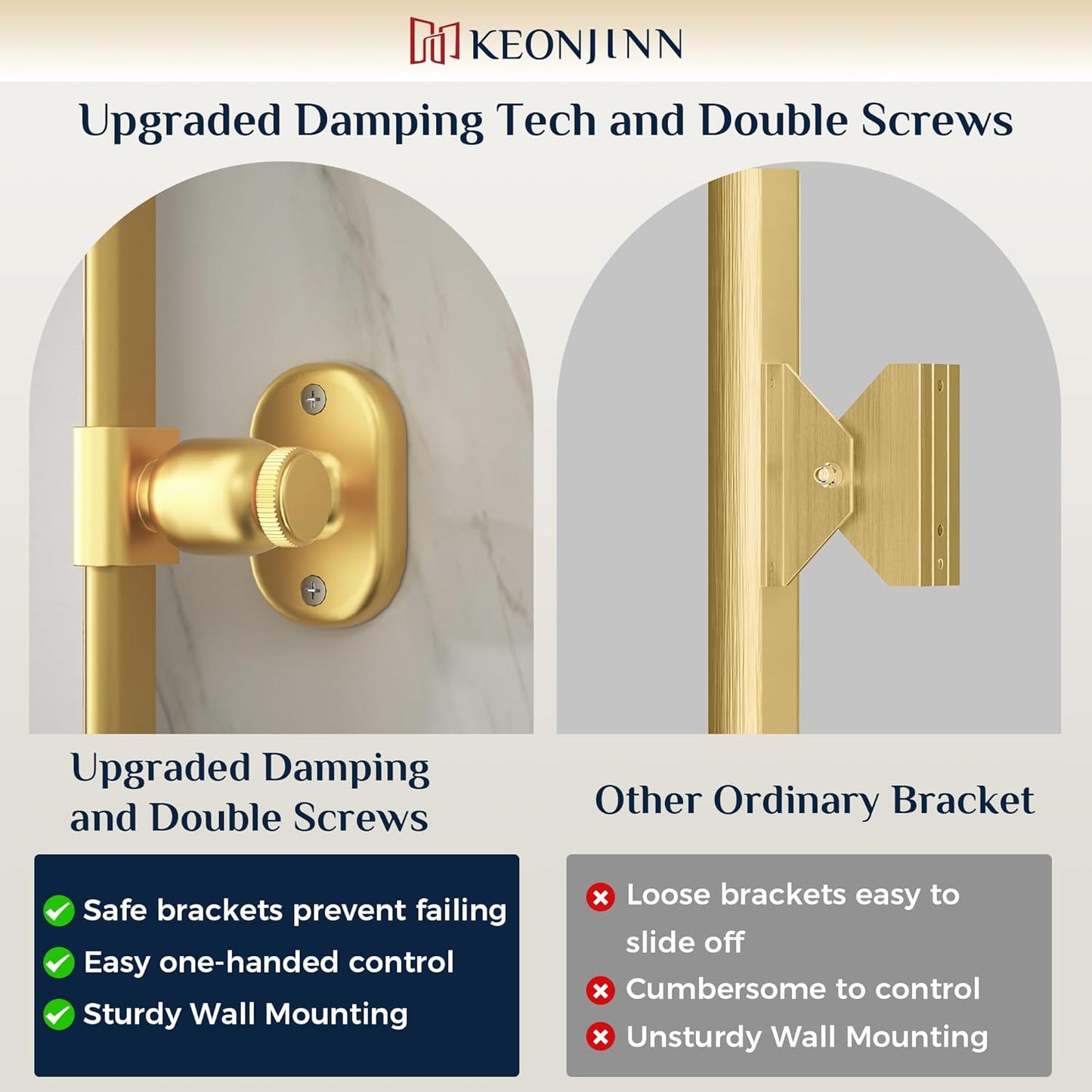 Keonjinn 24 x 36 Inch Pivot Mirror Bathroom, Gold Tilt Mirror Bathroom for Wall, Brushed Gold Beveled Pivot Rectangle Mirrors for Over Sink, Modern Metal Framed Vanity Mirrors, Horizontal/Vertical