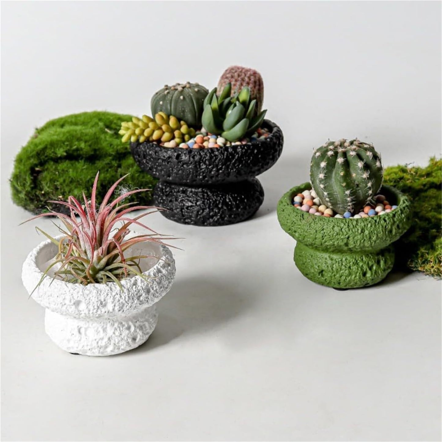 FXLTHIYBO Sleek Cement Creative Meteorite Pattern Flower Pot/Plants Flowers Bonsai Decoration Succulent for Indoor use(Purple,Large)