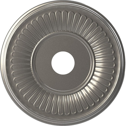 Ekena Millwork 19Od X 3 1/2Id X 1P Berkshire Thermoformed Pvc Ceiling Medallion (Fits Canopies Up To 8 3/8), Aged Dark Steel