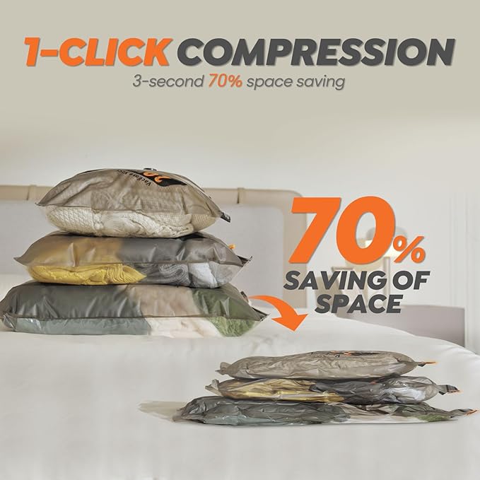 15 Pack 20" Vacuum Bags for Storage - No Pump, Compact & Airtight
