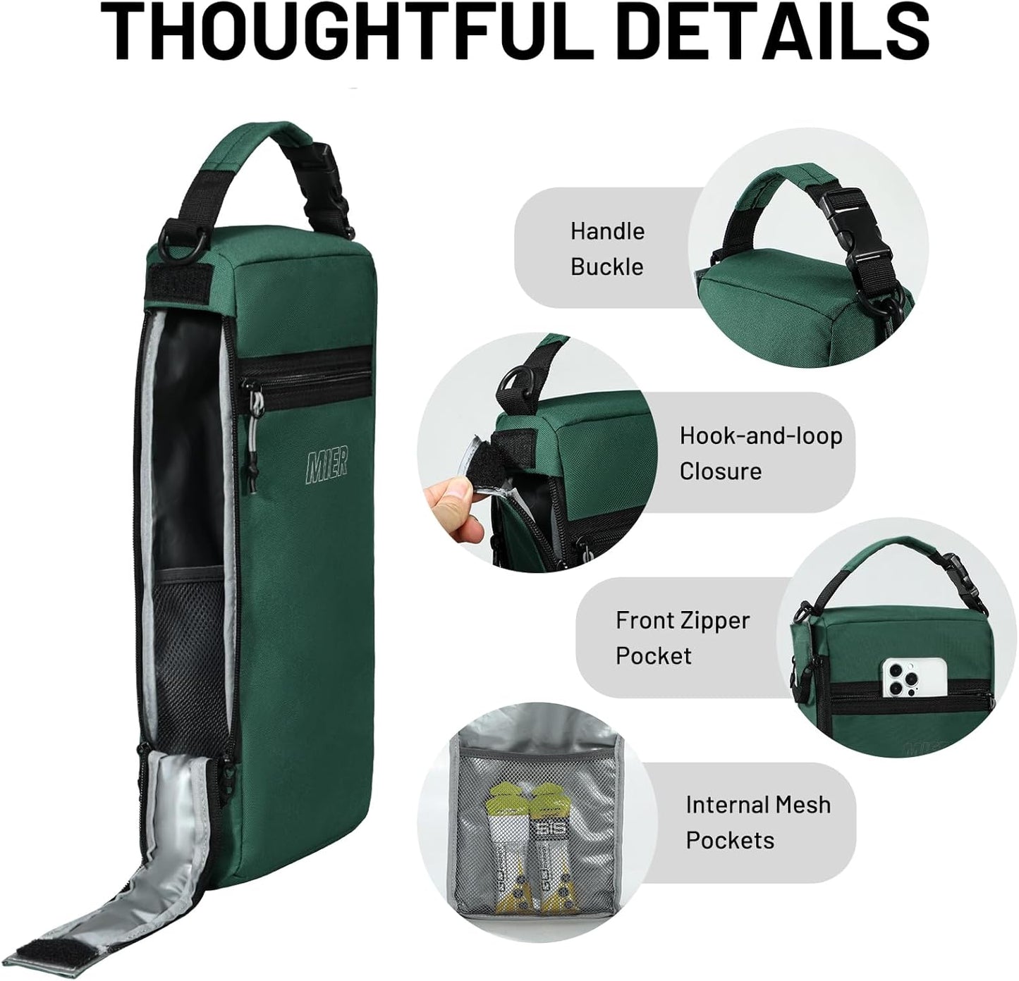 MIER Cooler Backpack Insulated Soft Cooler Bag Portable Leakproof Camping Lunch Backpack for Men and Women Lightweight Thermal Bag for Hiking Shopping Travel