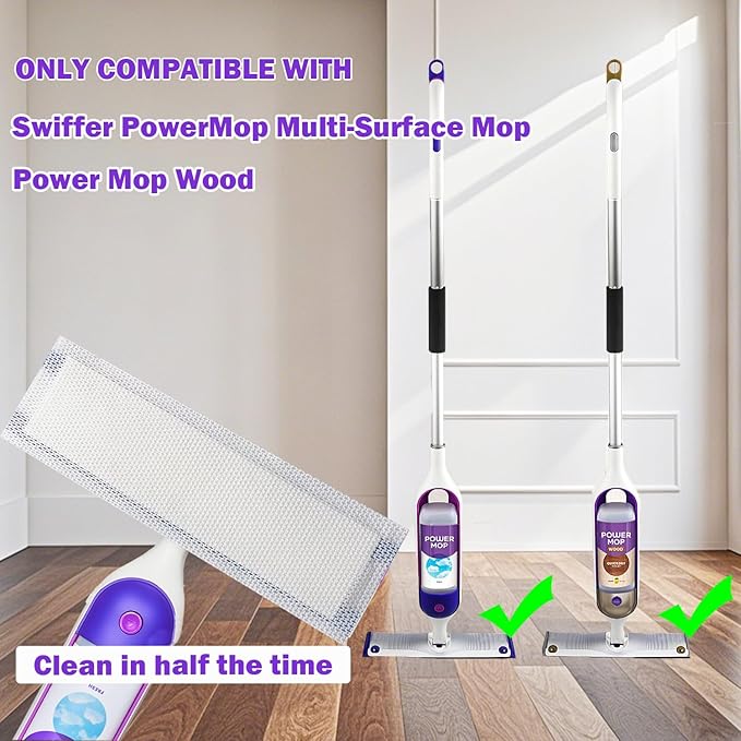 Disposable Power Mop Pad Refills for Swiffer Power Mop, Thicker Power Mop Pads Refills, Super Absorbent Multi-Surface Mopping Pad Refills for Floor Surface Cleaning, 10 Count