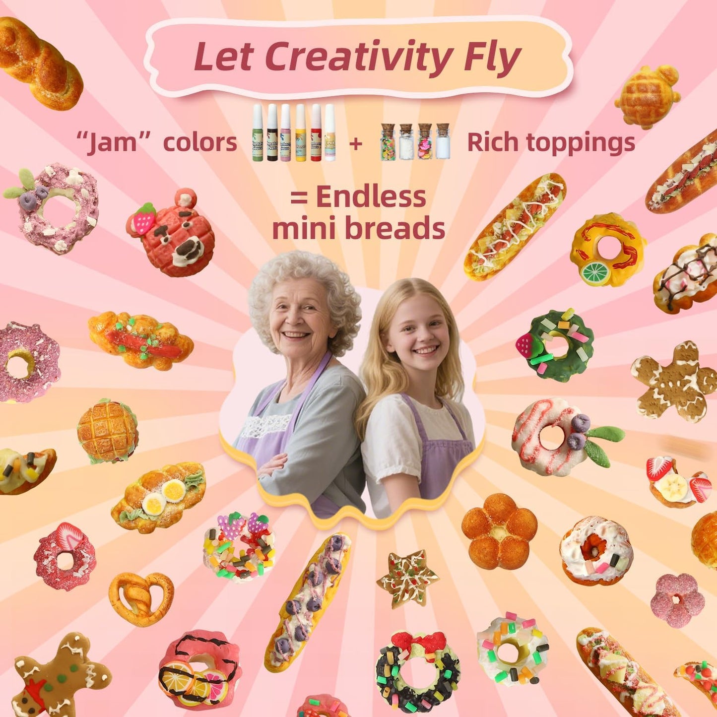 iLAND Girls Crafts Ages 8-12 Creative Craft Kits for Kids and Adults DIY Mini Bakery Miniature Food Toys Air Dry Clay for Kids Fun Family Game Night 9 10 11 Year Old Girl Gift Birthday Gift Ideas Cute