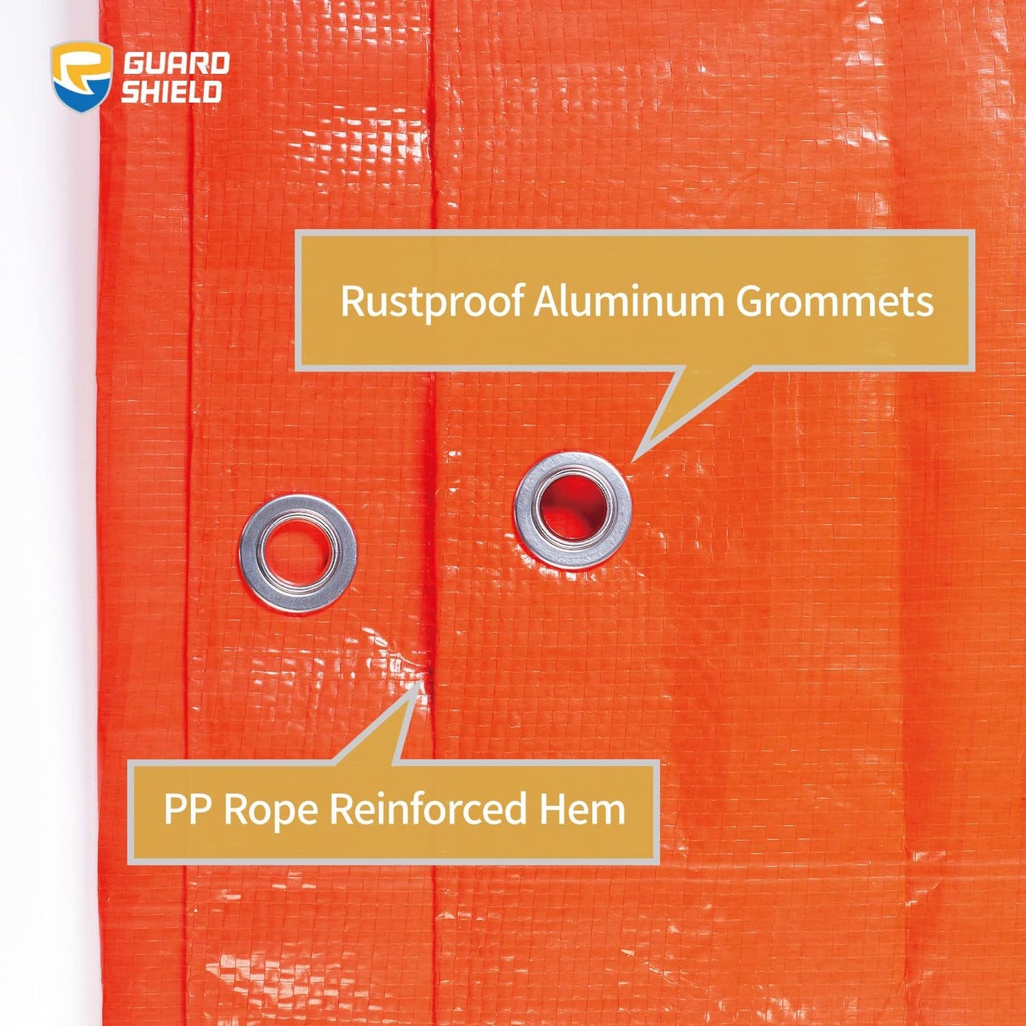 GUARD SHIELD Orange Tarp 20x20 Feet Tarps High Visibility Outdoor Poly Cover Lightweight 6mil