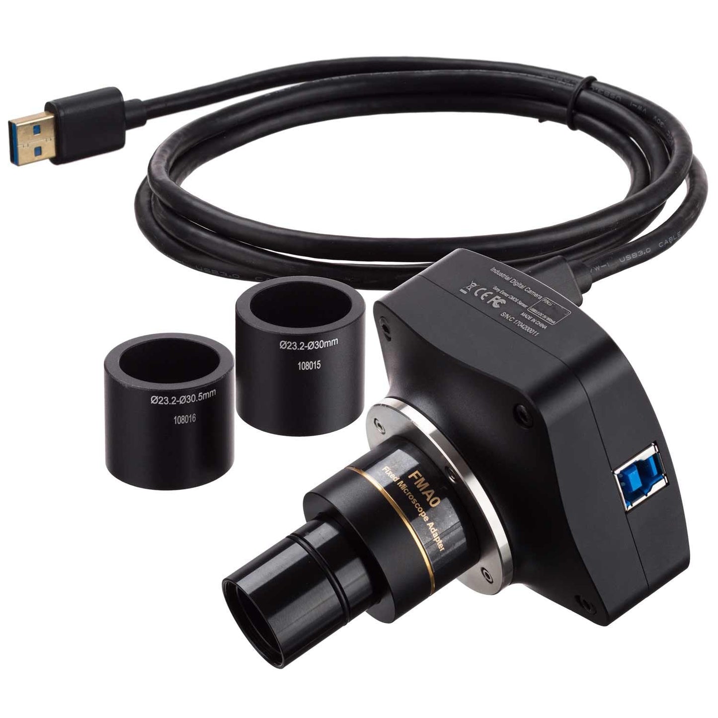 AmScope 12MP USB3.0 BSI C-Mount Microscope Camera with Calibration Slide
