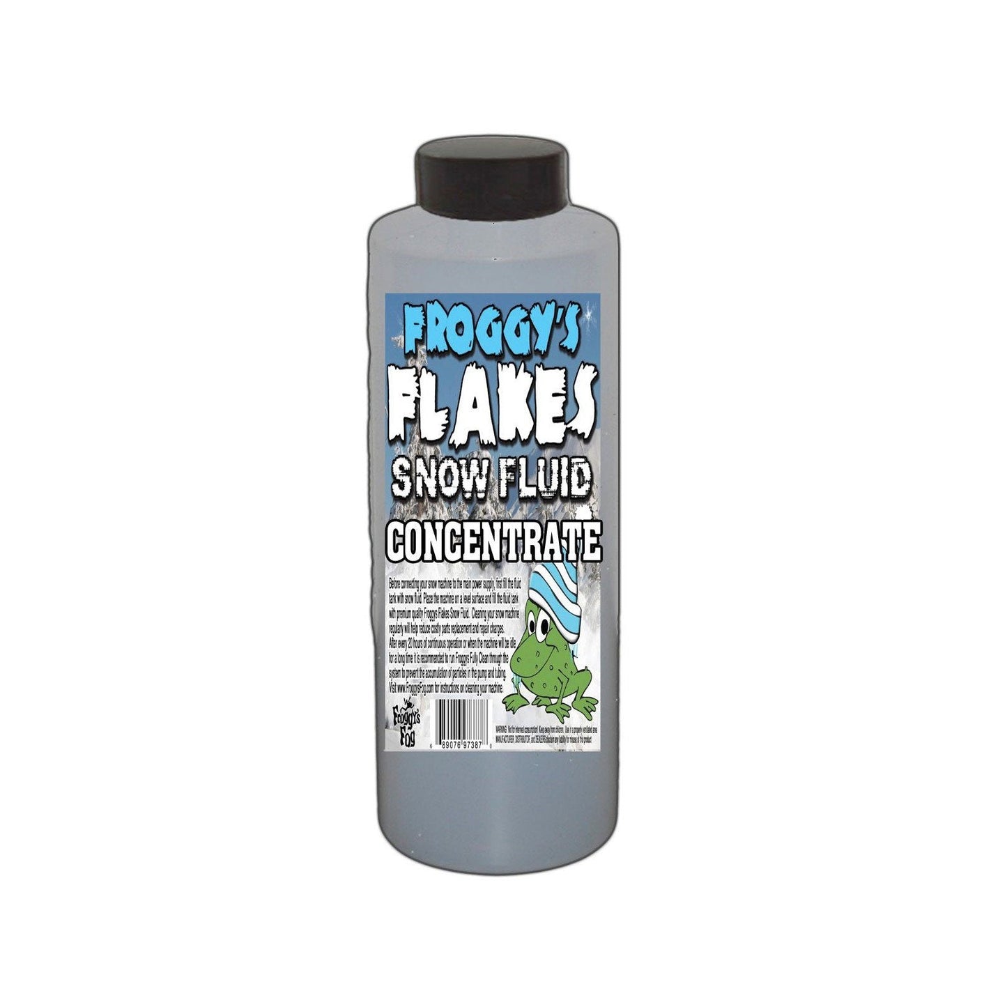 Froggys Flakes Snow Machine Fluid Concentrate, 8 fl. oz, Extra-Dry Formula Snow Fluid with 30 Feet Float/Drop, Makes 1 Gallon S