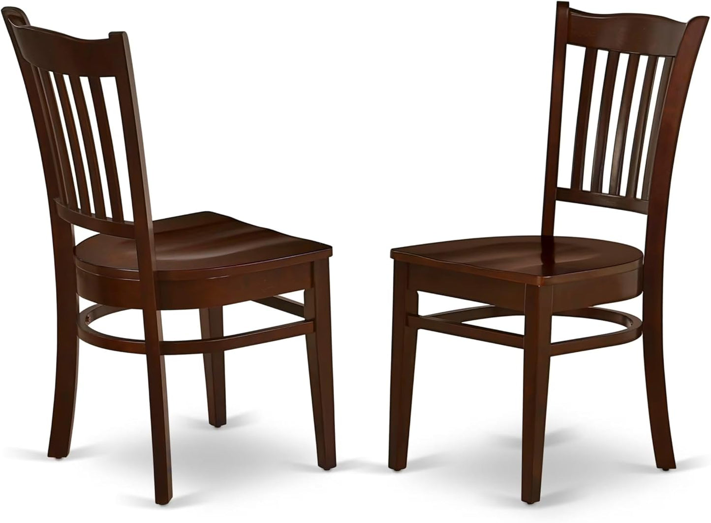 East West Furniture NDGR5-MAH-W 5 Piece Kitchen Table Set for 4 Includes a Rectangle Dining Table with Dropleaf and 4 Dining Room Chairs, 30x48 Inch, Mahogany