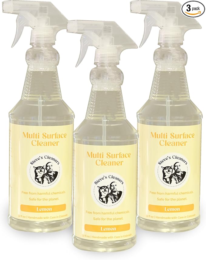 Steve's Cleaners Lemon Multi-Use Spray Lemon Essential Oil Biodegradable Spray 32 oz (Pack of 3)