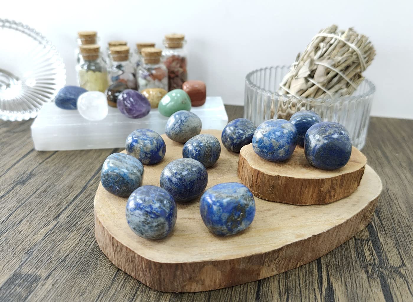 MAIBAOTA Lapis Lazuli Natural Crystals Bulk Polished Tumbled Stones Energy Balance Crystal Gemstones Vase Filler Decorative Stones Quartz Crystals