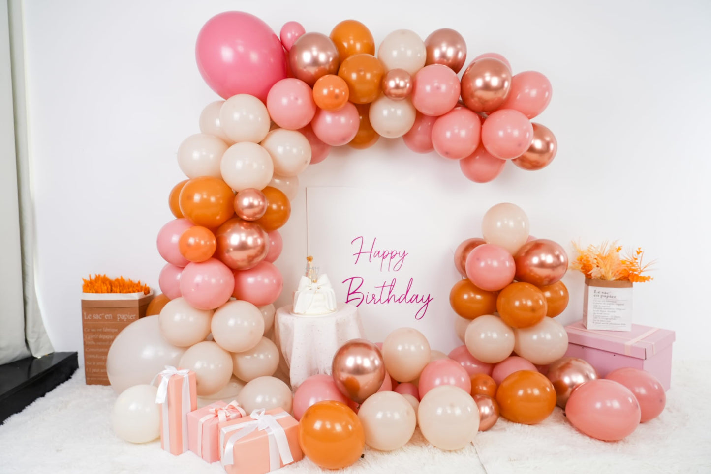 Dusty Pink Balloon Arch,Boho Balloon Garland with Blush Pink and Brown Rose Gold White Sand Balloons for Girl Baby Shower Bridal Valentines Day Wedding Birthday Party Decorations