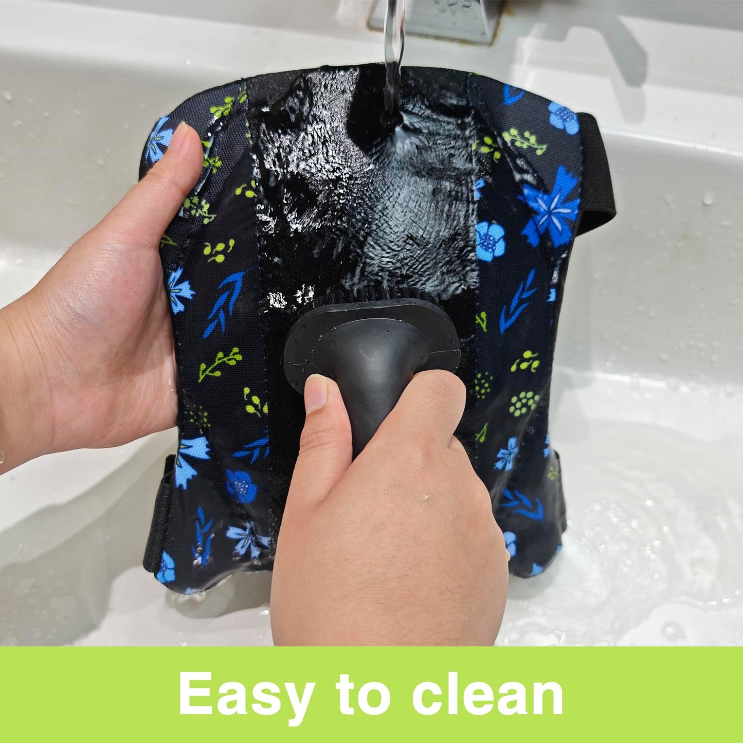 Garden Knee Pads for Women, Lightweight Waterproof KneePads for Gardening, Anti Slip Leather Foam Padding Kneeling Pads for Flooring and Carpet Cleaning, House work, Gardening Maintain, Knee Protector, Blue Flower
