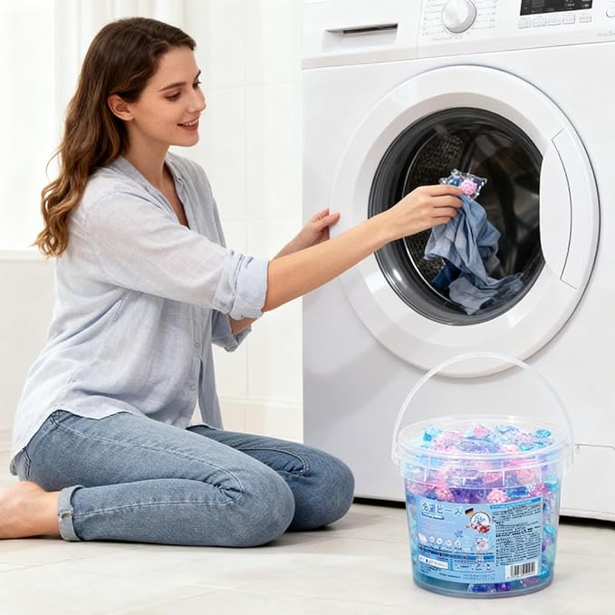 Washing Machine Pods – Laundry Detergent Beads, Deep Cleaning Tablets | Perfect for Apartment Bathroom Home Dorm Room Hotel Jeans Towels Sheets TShirt Blouse Fabric Softening Stain Removal