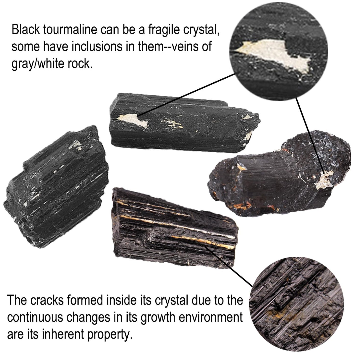 SMOHEAL Large Raw Black Tourmaline Crystal Natural Rough Stone Healing Crystals for Meditation Reiki Energy Decoration 3-4lbs