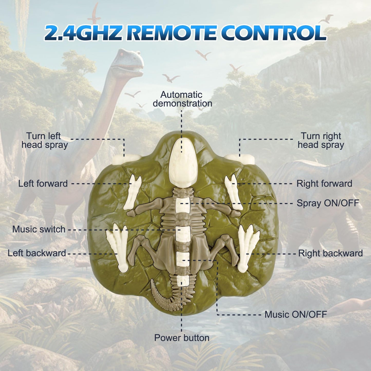 TGJH Dinosaur Toys for Kids Ages 3-5 4-7 8-12 - Remote Control Walking Dino, Birthday Gifts for Boys 3 4 5 6 7 8 9 10 11 12 Year Old, Interactive Toy with Spray, Light and Roar