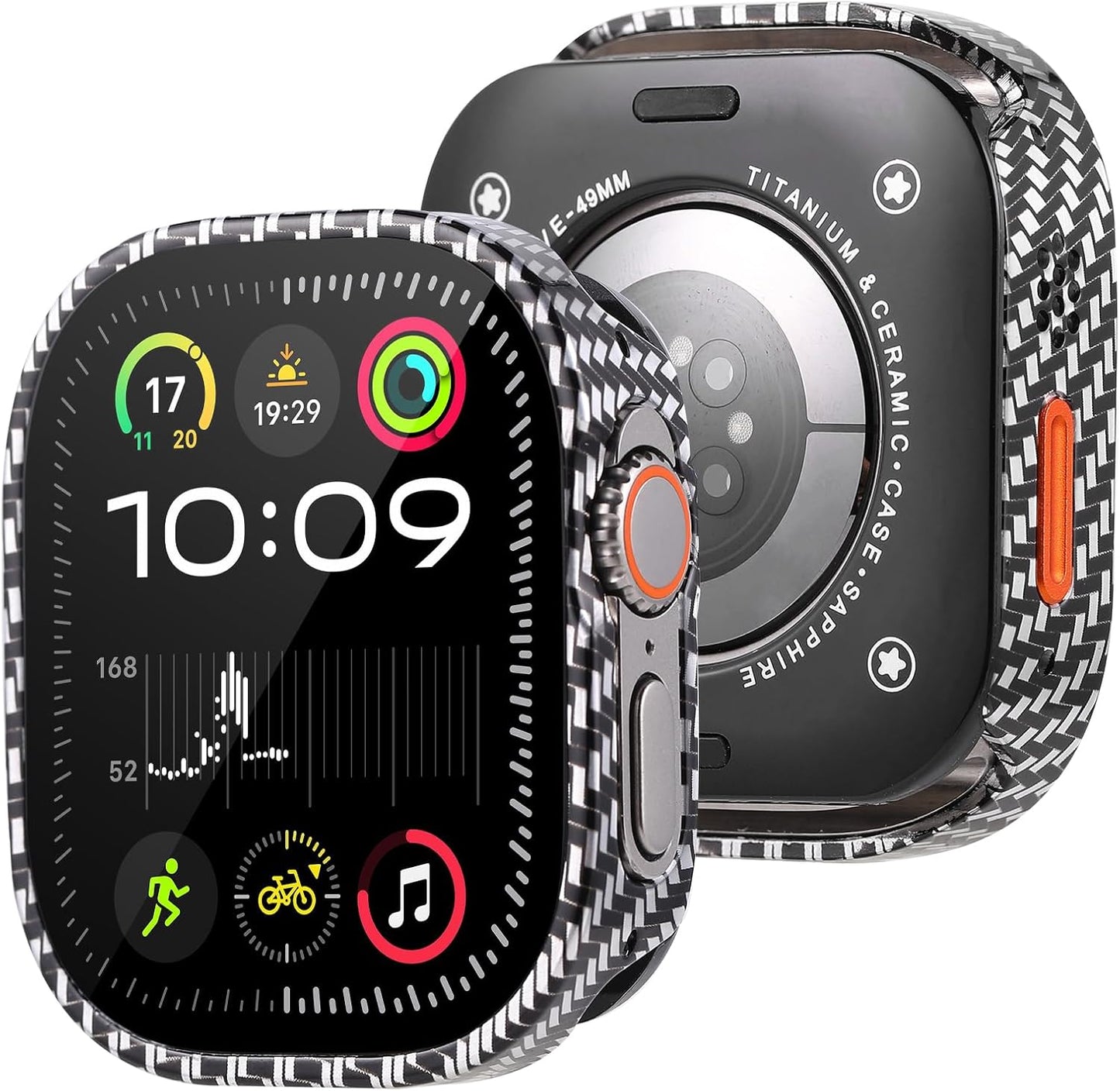 Metal Case for Apple Watch Ultra/Ultra 2/Ultra 3 49mm, Military Grade Protection with Back Cover, Straight Edge Ultra Thin Lightweight Protective Cover for iWatch 49mm