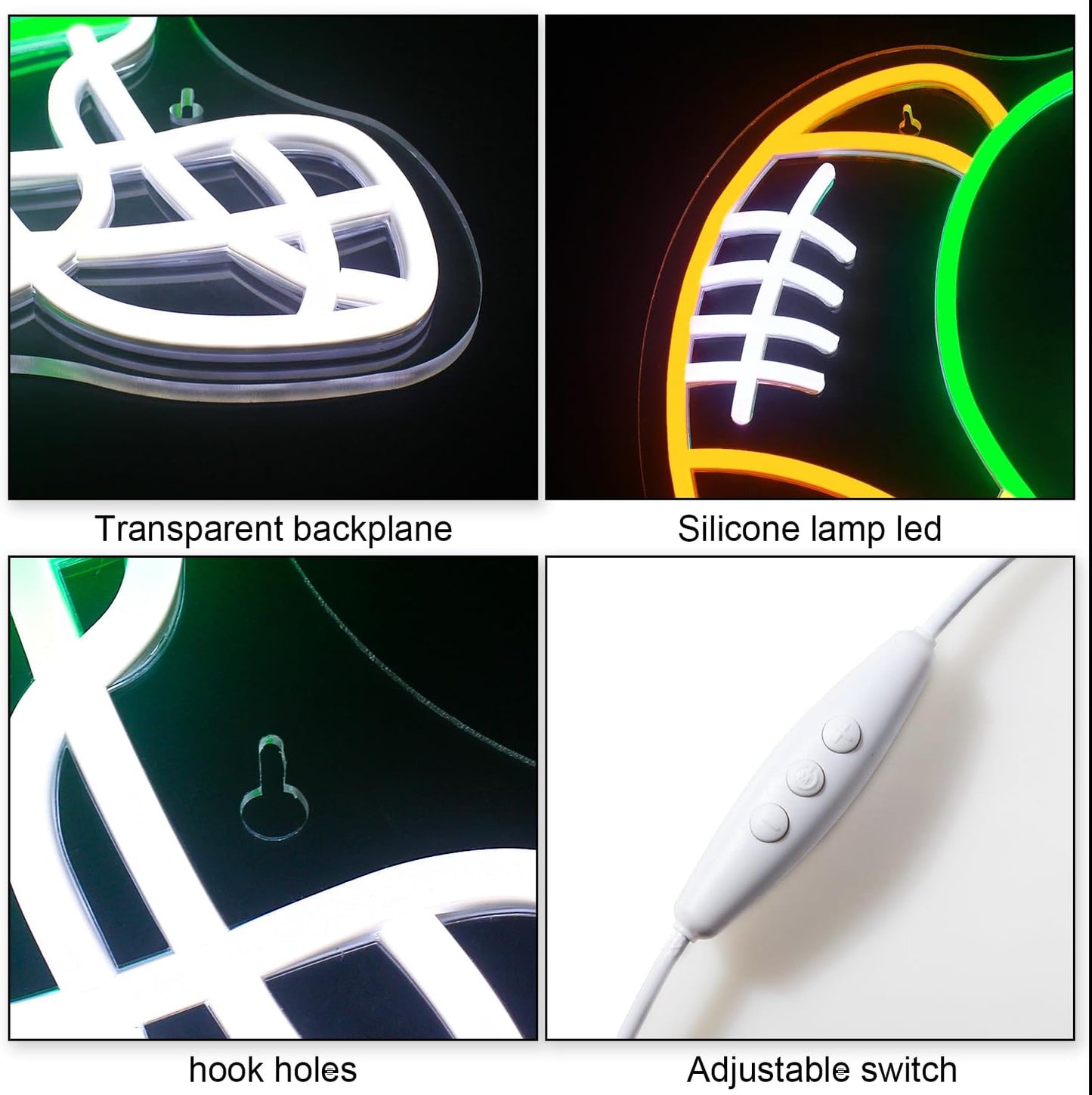 WLHOPE Football Neon Sign Helmet Neon Signs, Helmet Led Signs, Neon Signs for Wall, Football Neon Light up Signs for Boys Bedroom Game Room Rugby Sports Party Office College