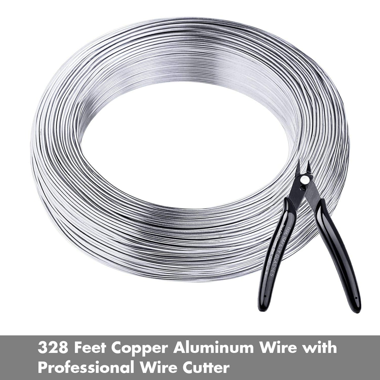 Aluminum Wire, Anezus 18 Gauge 328 FT Metal Wire Bendable Sculpting Aluminum Line 1mm for Crafts Jewelry Making Beading Floral (Silver)