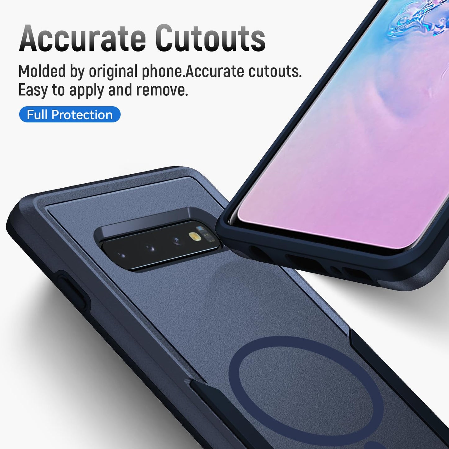 Teayoha For Samsung Galaxy S10 Plus Case,[Compatible With Magsafe] [Military Grade Drop Tested] Shockproof Magnetic Tough Rugged