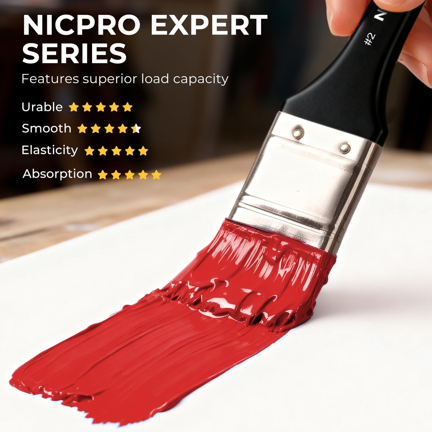 Nicpro 26pcs Paint Brush Set, Professional Paintbrushes with Palette Knife, Craft Paint Brushes for Acrylic Painting, Oil, Watercolor, Gouache & Canvas, Drawing & Art Supplies for Adults, Artists Gift