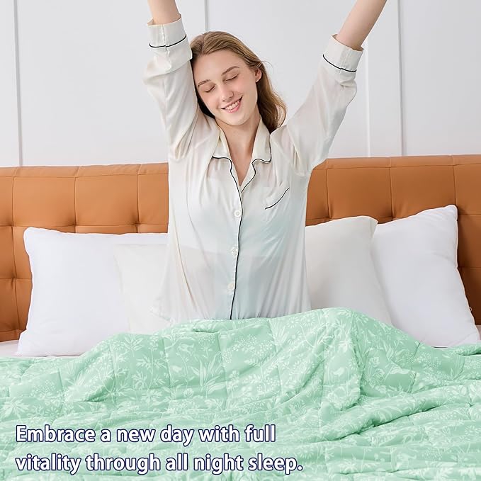 yescool King Size Weighted Blanket for Adults (20 lbs, 80” x 87”, Cerulean) Cooling Heavy Blanket for Sleeping Perfect for 190-210 lbs, Breathable Blanket for Adults & Couple All Season