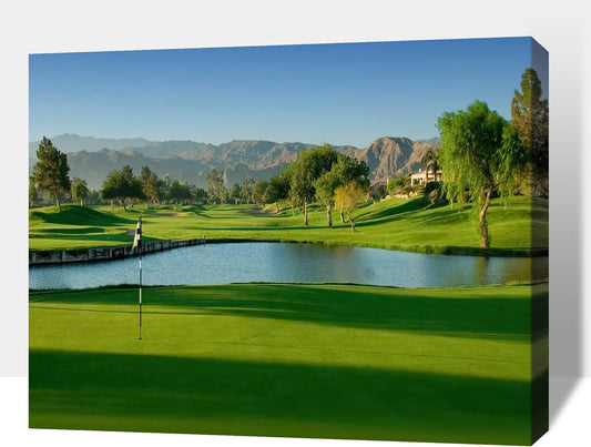 GUTTATY Golf Course Wall Art, Golf Pictures Posters Canvas Print Wall Decor for Golfer's Man Cave Home Ofice Ready to Hang (18x24 Inches)