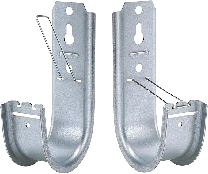 50 Pack 2-Inch Galvanized Steel Cable Support J-Hooks with Retainer Clips - Heavy Duty Wall Mount Cable Management Hooks for Structured Cabling & Organization