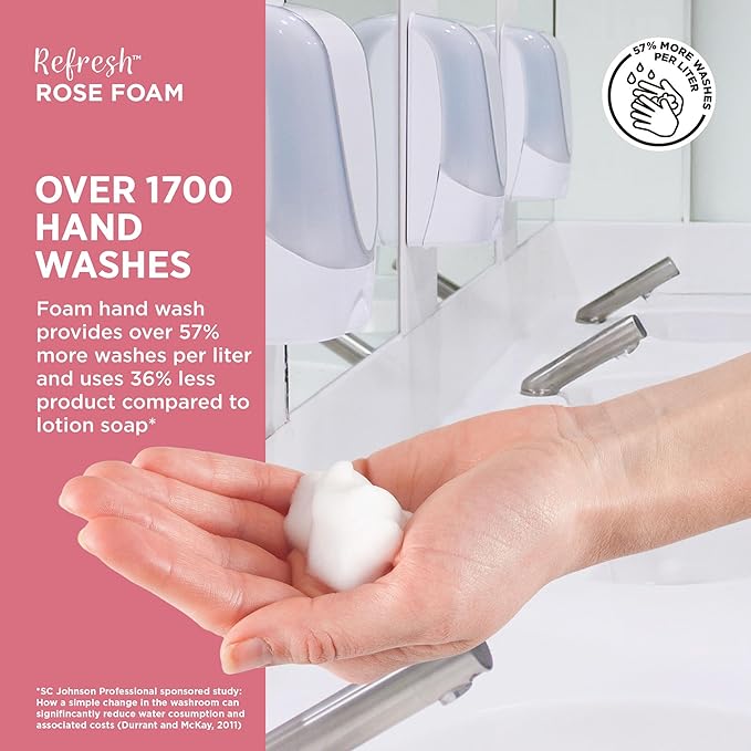 SC Johnson Professional REFRESH ROSE FOAM HAND SOAP TOUCH FREE 1.2 LITERS, 3 PACK