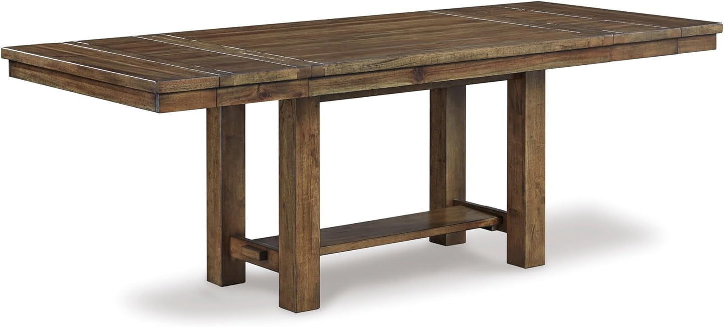 Signature Design by Ashley Moriville Farmhouse 36” x 30” Dining Extension Table, Seats up to 8, Brown