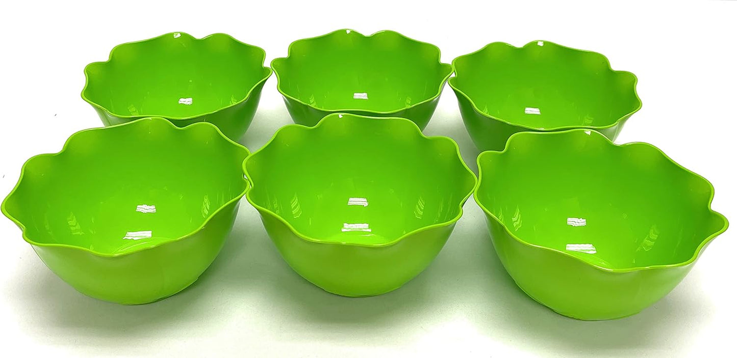 Mintra Home Reusable Bowls and Plates 6pk - Lotus Collection (Green, Bowl 6pk - (5.5inW x 2.75inH))