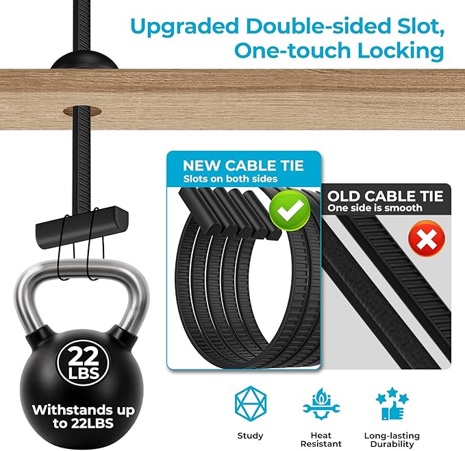 200 Pcs Universal Nylon Cable Tie Buckle, Upgrade Cable Tie Buckle Zip Tie Clips for Car, Multifunctional Nylon Zip Ties T-Type Head Zip Ties with Screw Hole for Automotive Fender, Engine Bay, Home